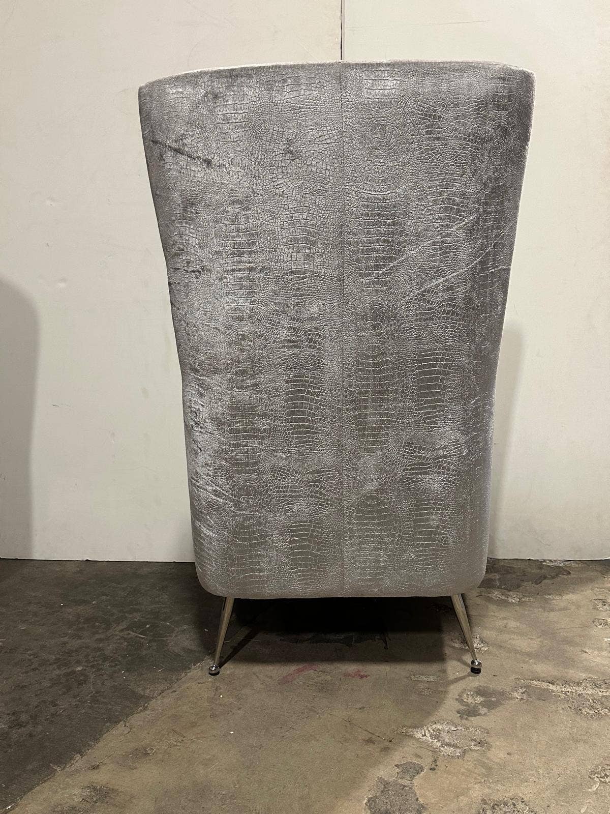 Gray upholstered tall Wingback Accent Chair