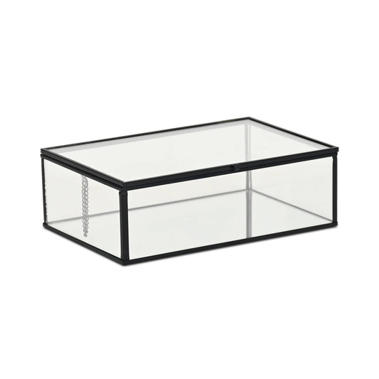 Lume Glass & Metal Frame Storage Box