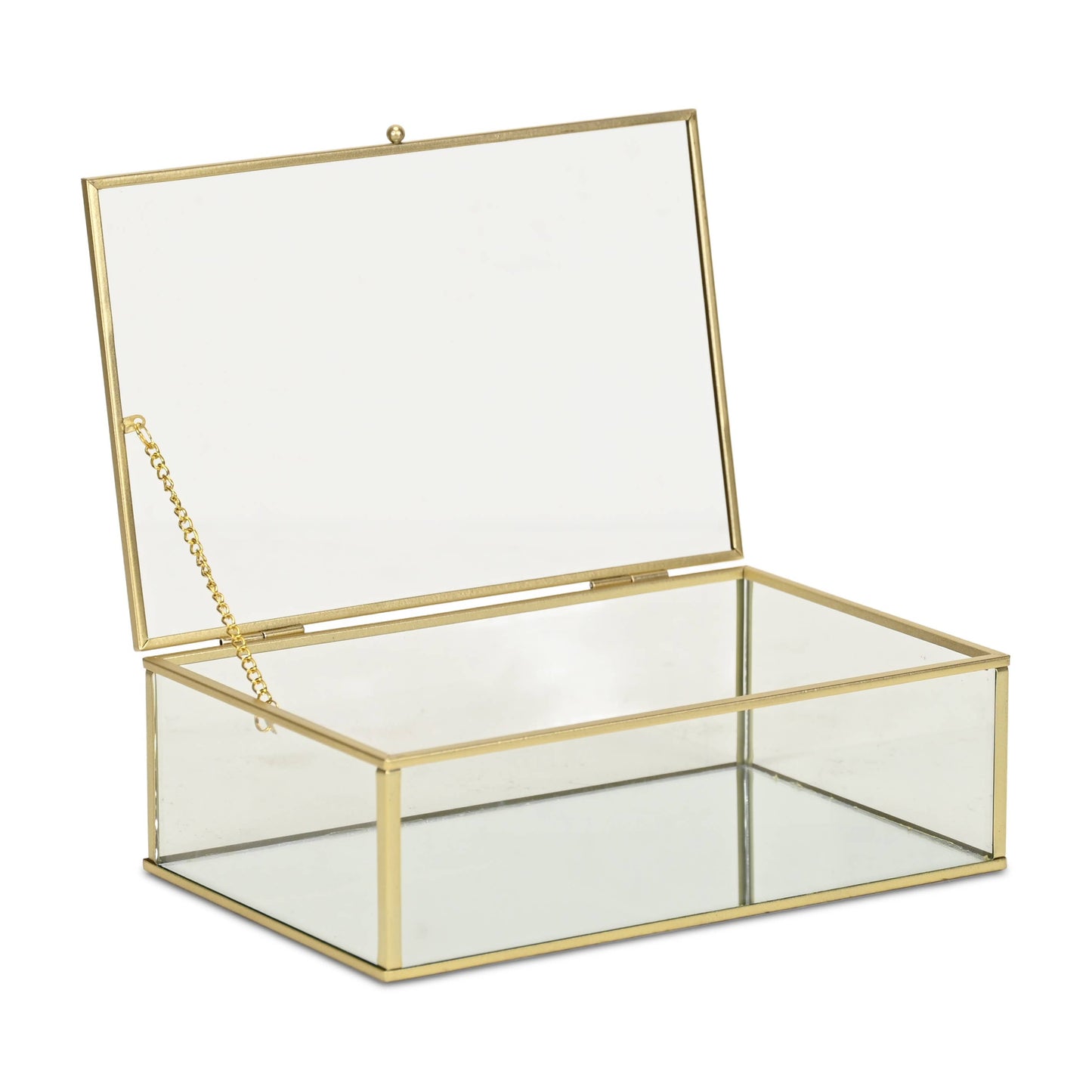Lume Glass & Metal Frame Storage Box