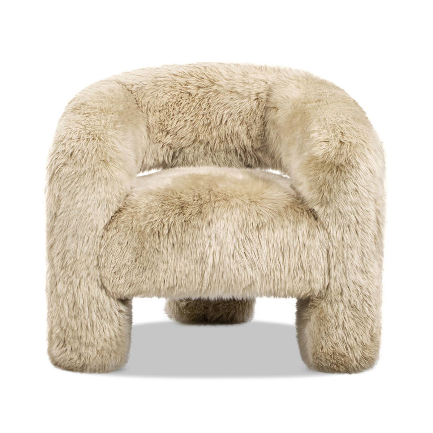 Avalon 35" Genuine Sheepskin Fur Split Barrel Back Chair
