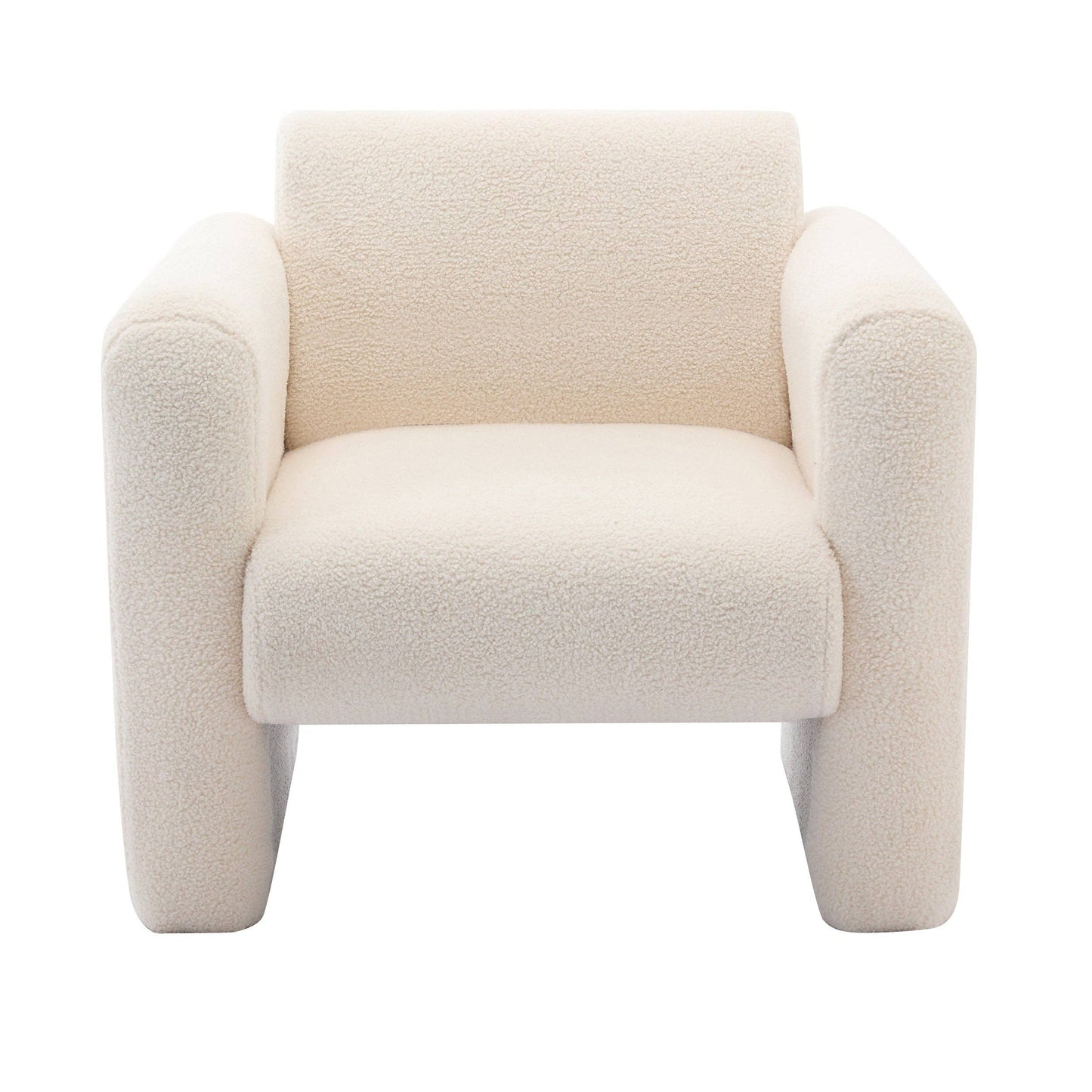 Teton Modern Lamb Fabric Upholstered Accent Chair with Pillow Armchair