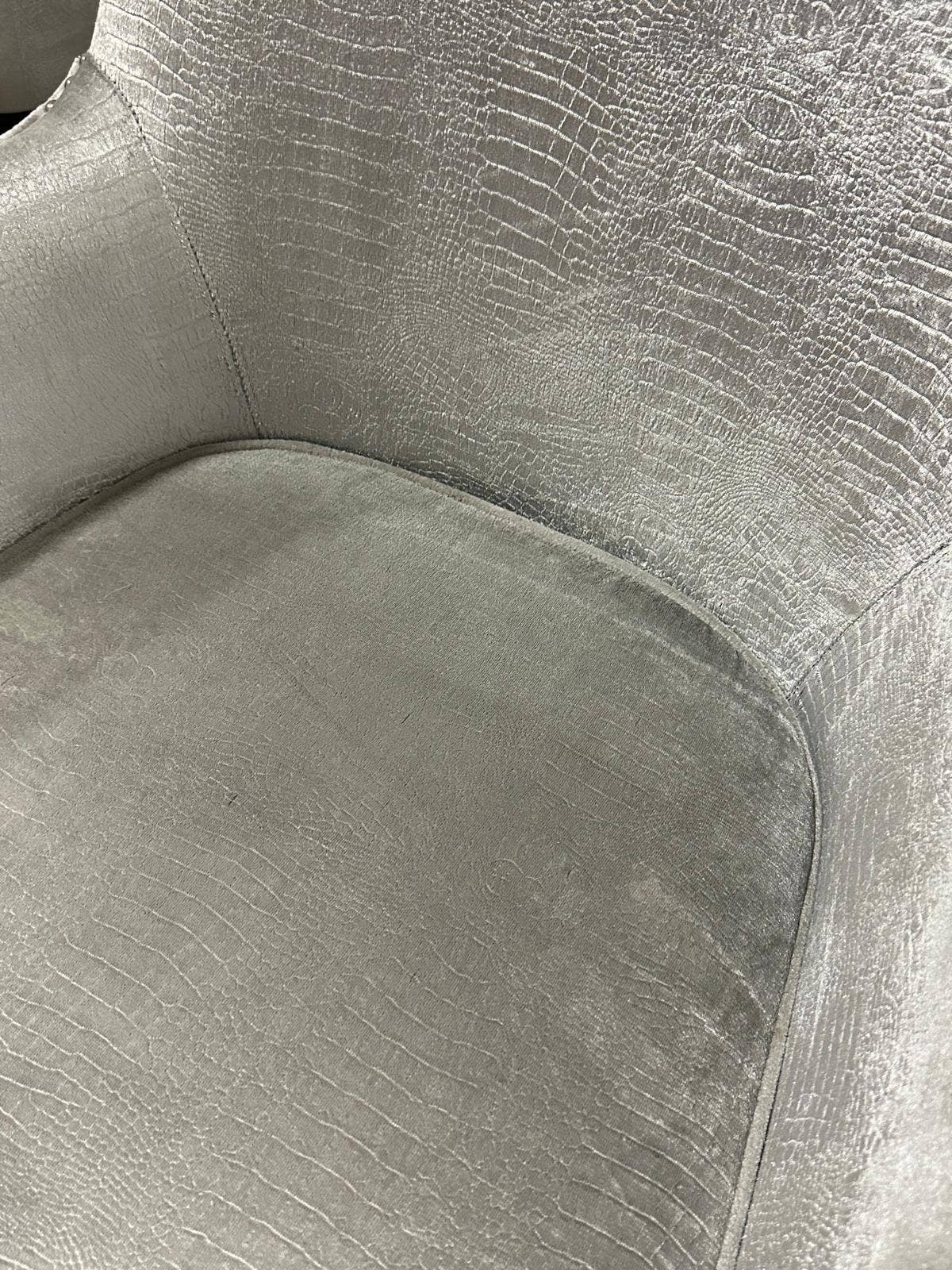 Gray upholstered tall Wingback Accent Chair