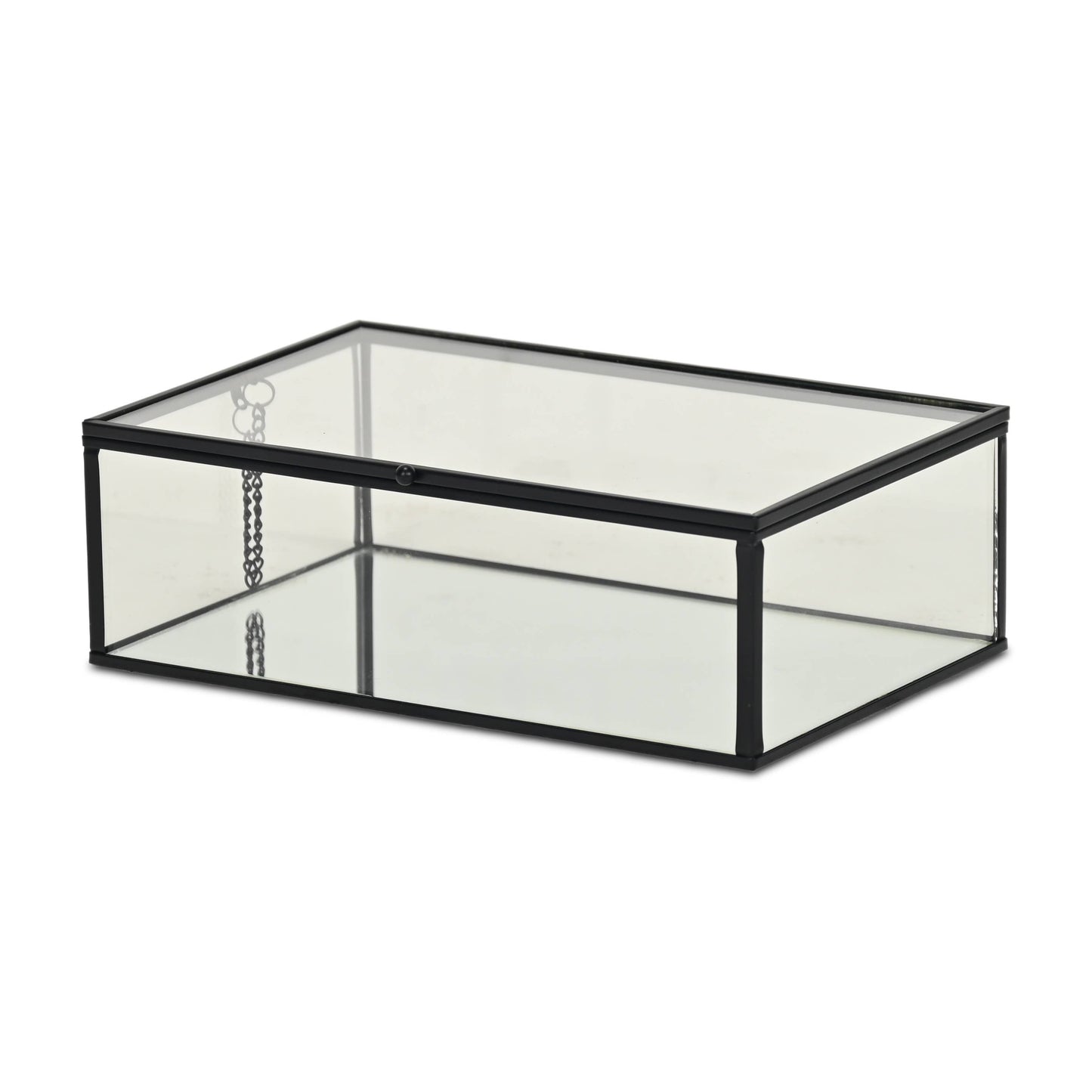 Lume Glass & Metal Frame Storage Box