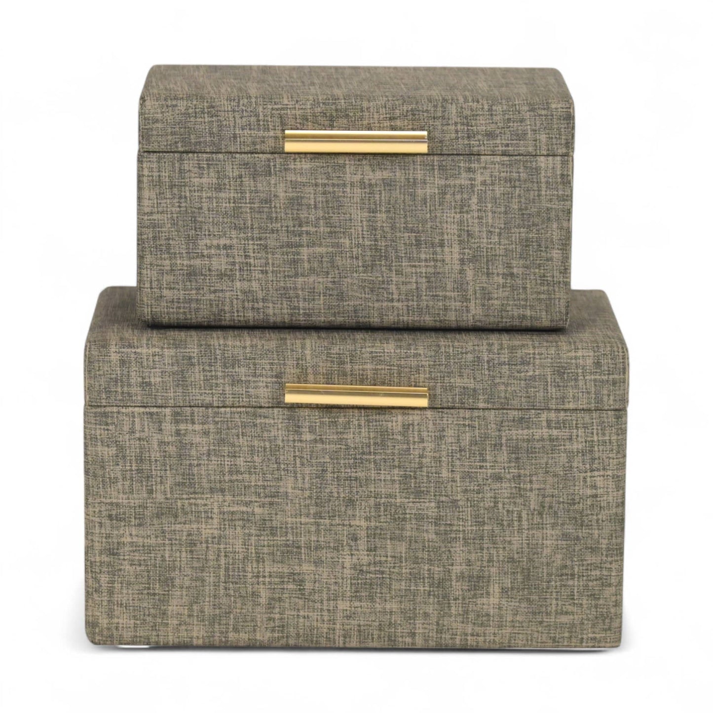 Set of 2 Storage Boxes | Faux Fabric Pattern