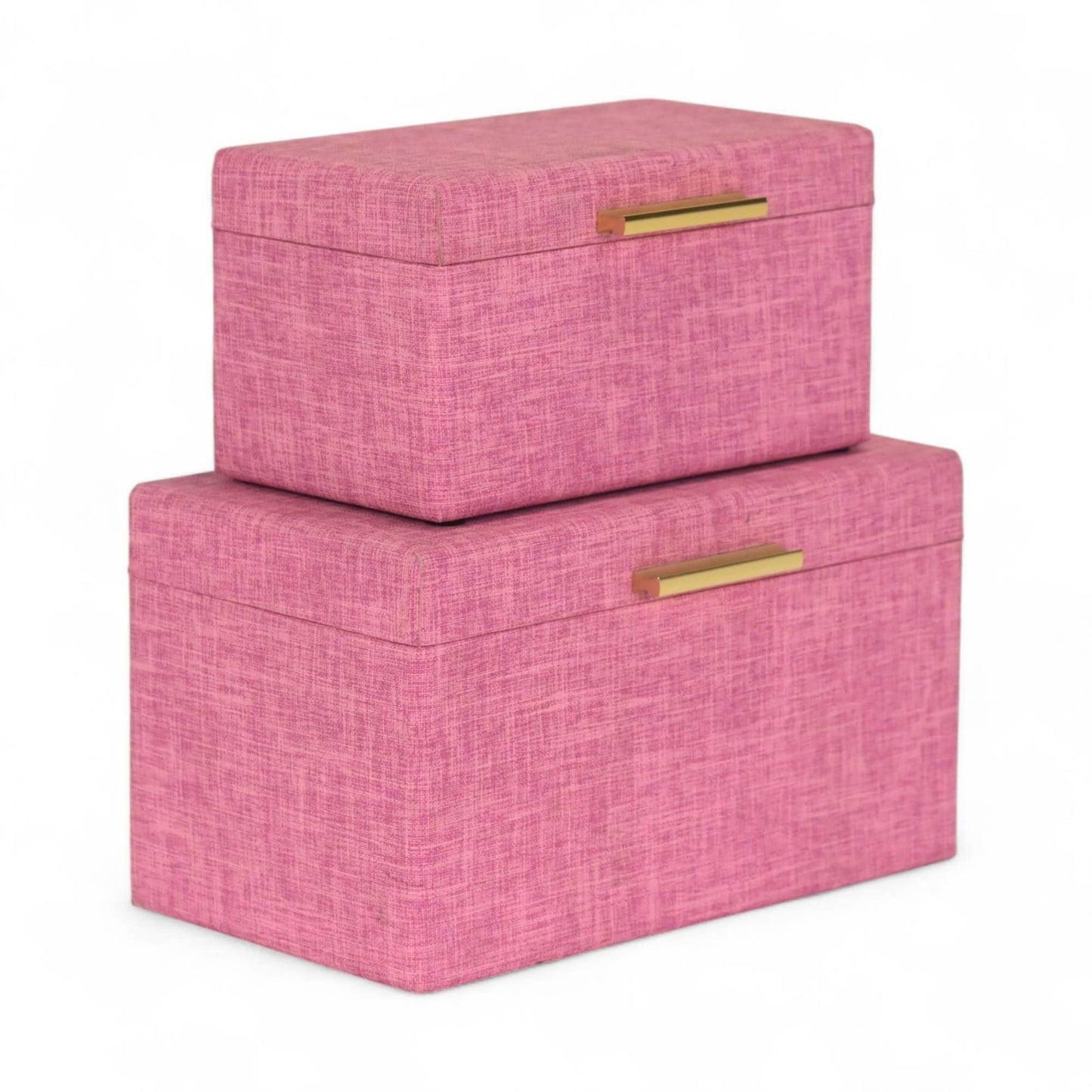 Set of 2 Storage Boxes | Faux Fabric Pattern