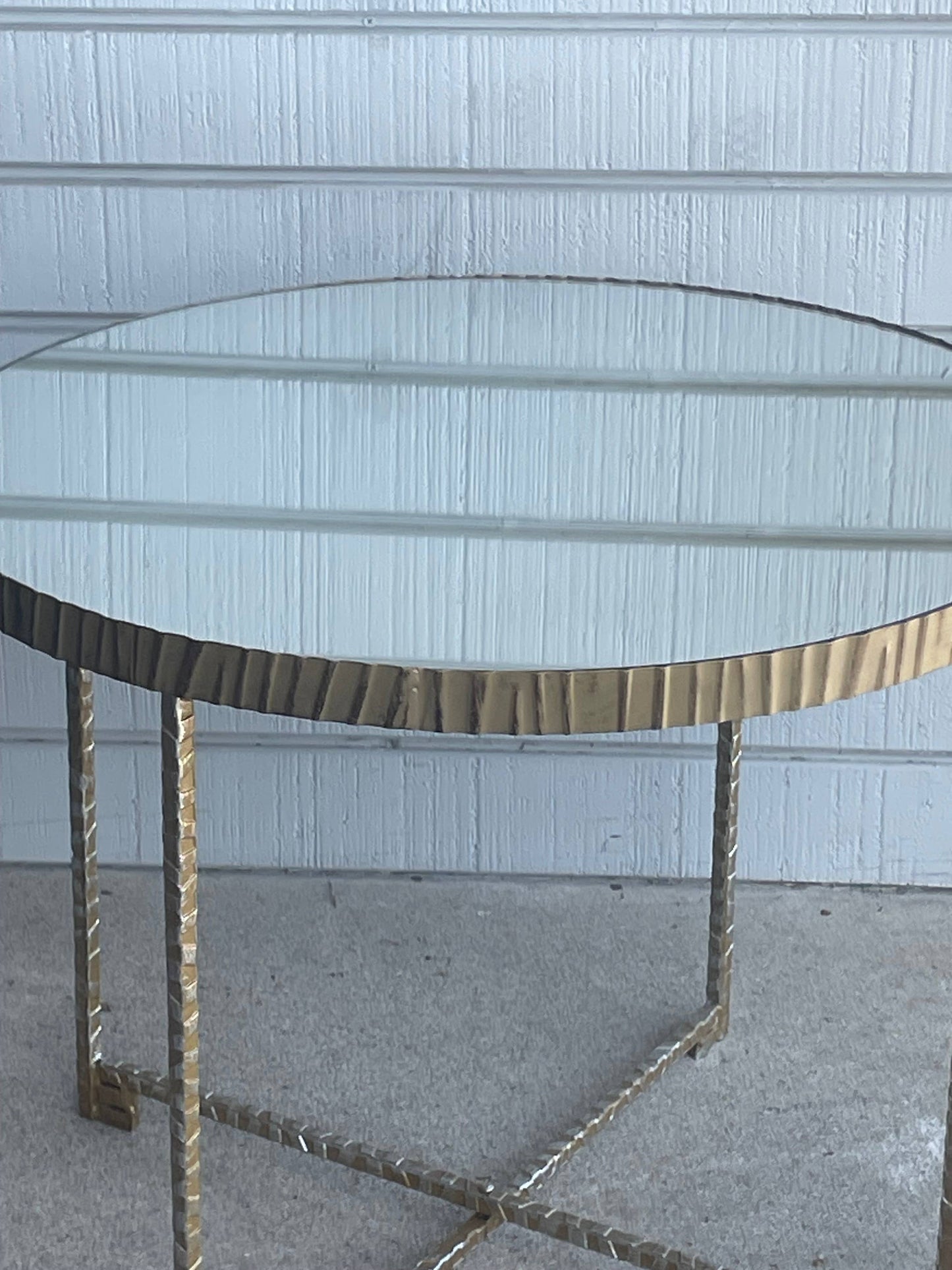 Gold Mirrored Top Round Side Table