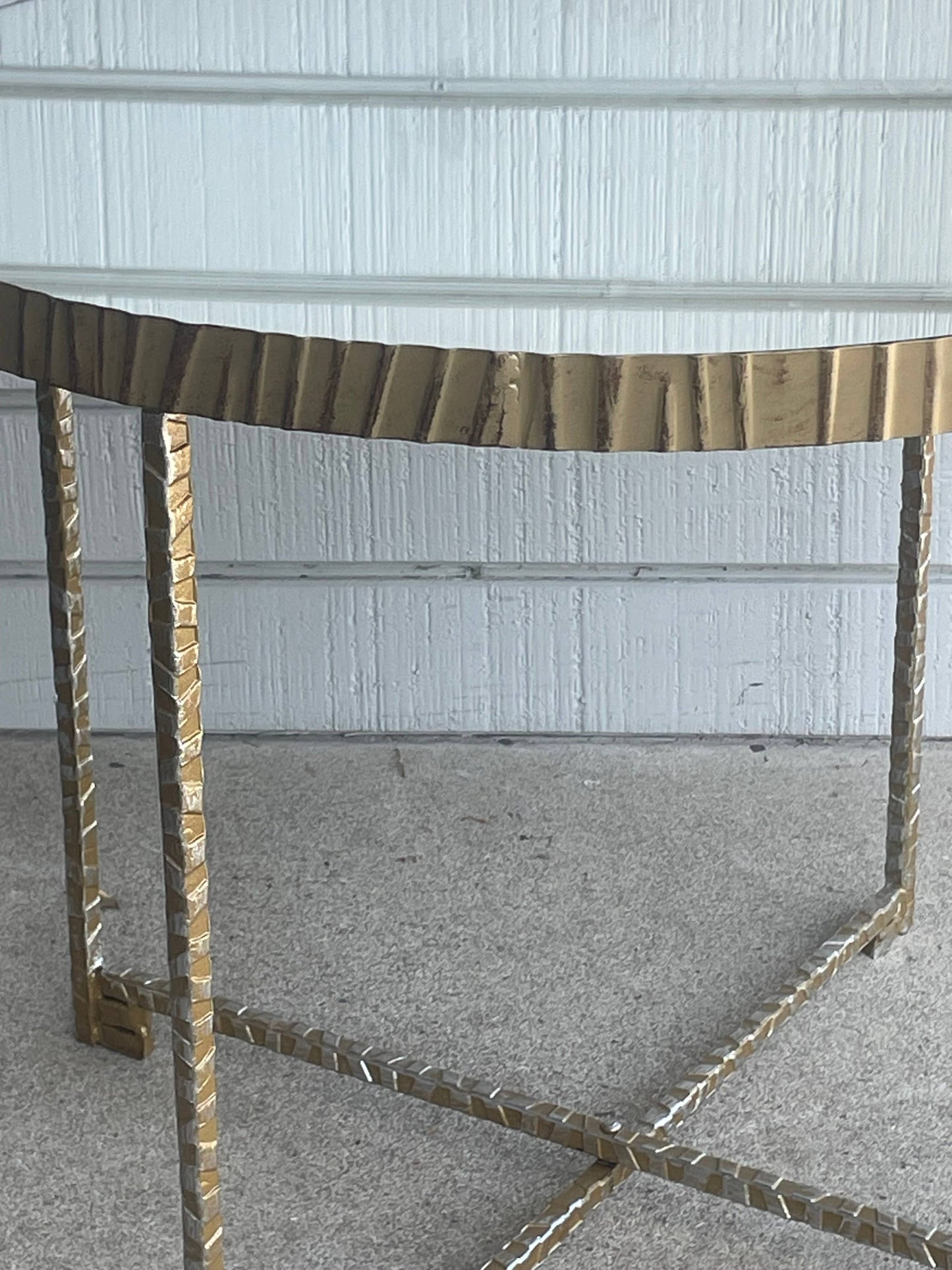 Gold Mirrored Top Round Side Table