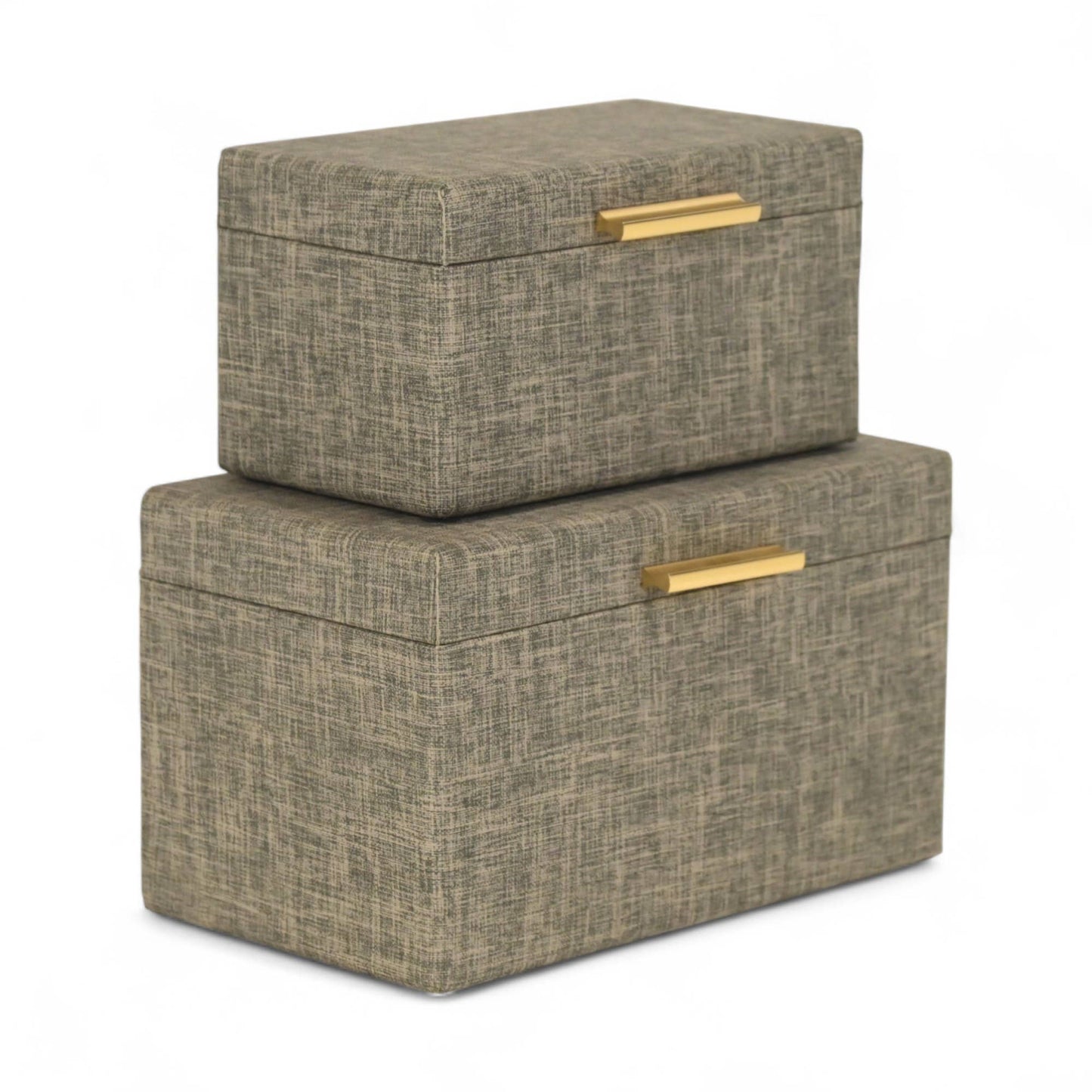 Set of 2 Storage Boxes | Faux Fabric Pattern