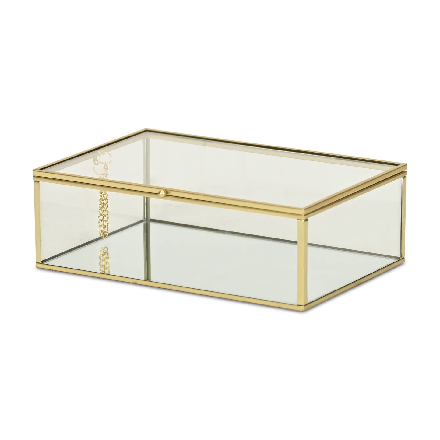 Lume Glass & Metal Frame Storage Box