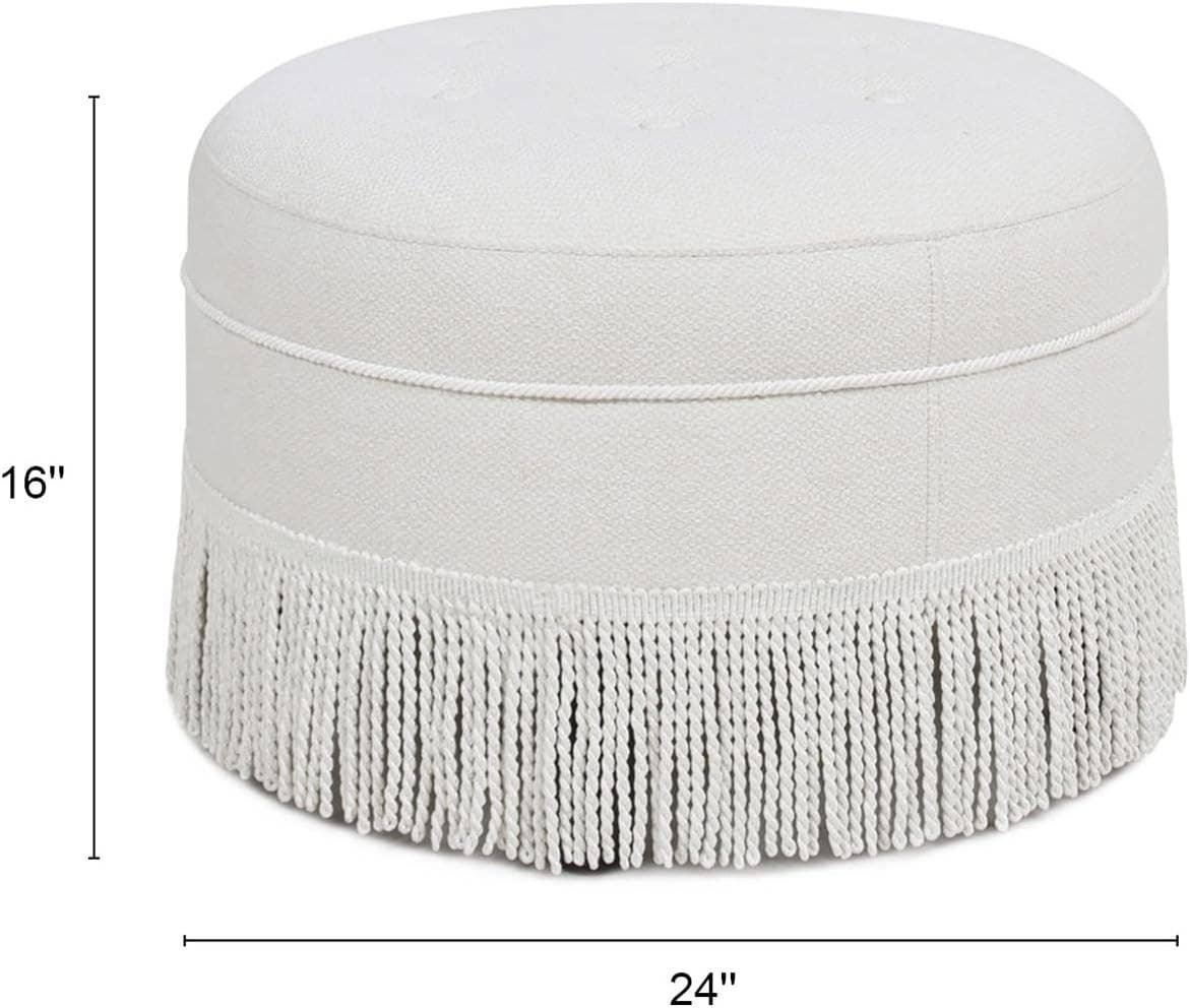 Yolanda 24" Round Upholstered Accent Ottoman