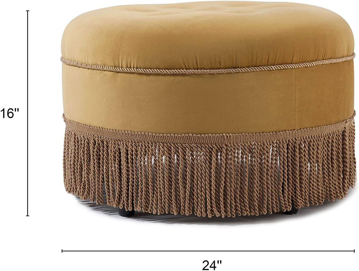 Yolanda 24" Round Upholstered Accent Ottoman