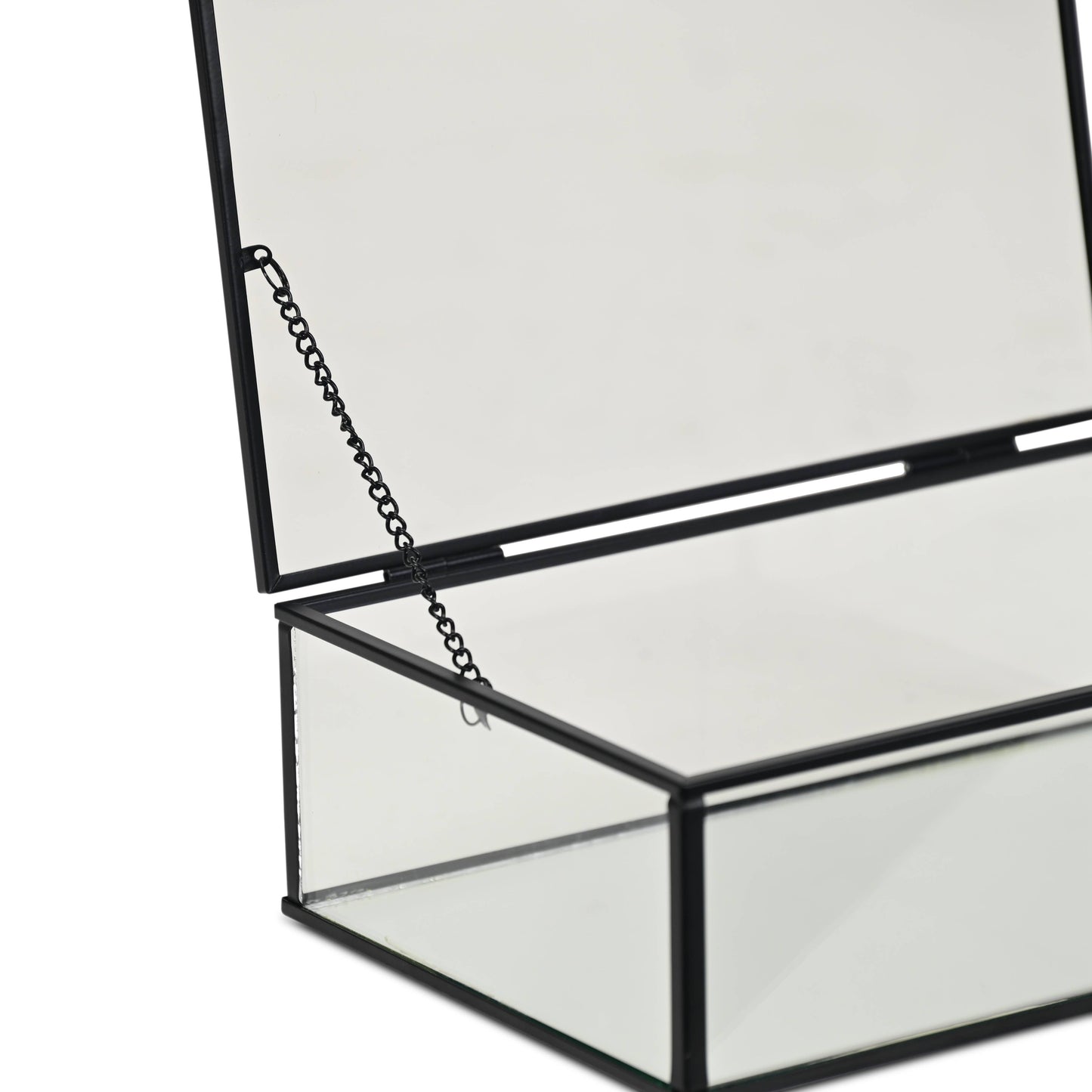 Lume Glass & Metal Frame Storage Box