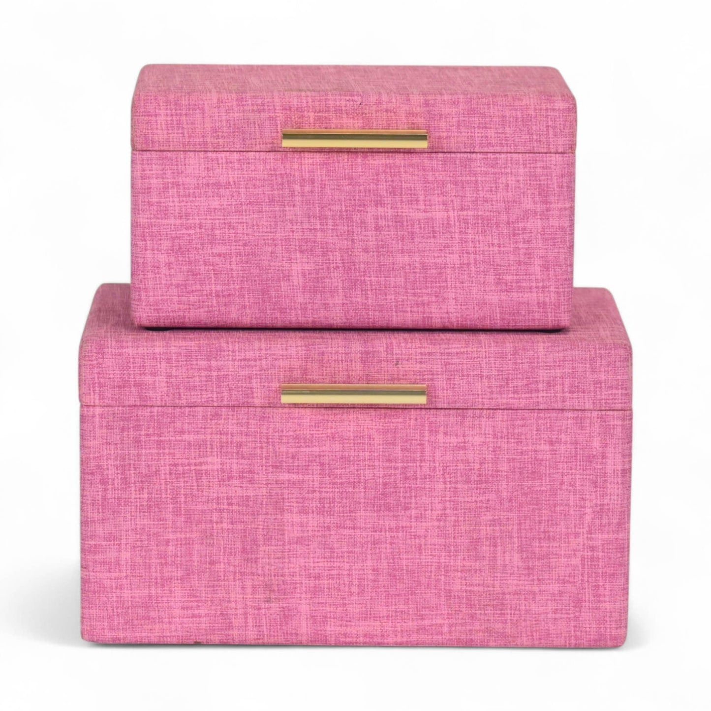 Set of 2 Storage Boxes | Faux Fabric Pattern