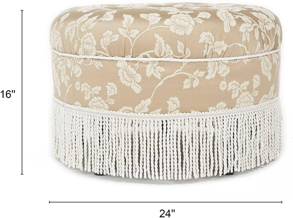 Yolanda 24" Round Upholstered Accent Ottoman