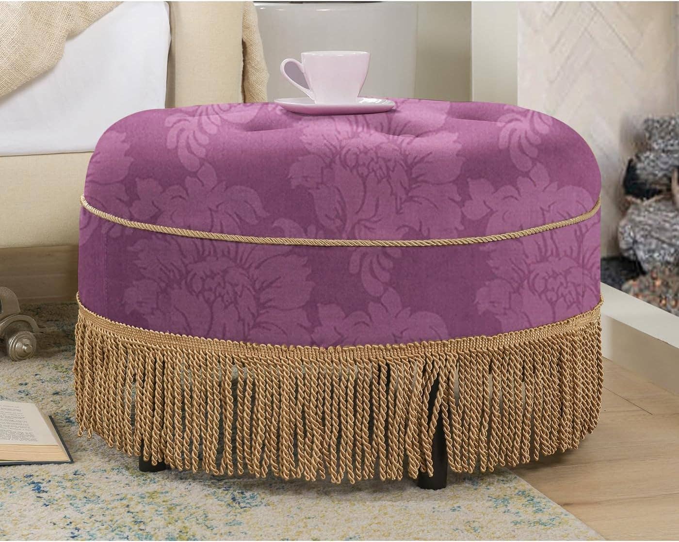 Yolanda 24" Round Upholstered Accent Ottoman