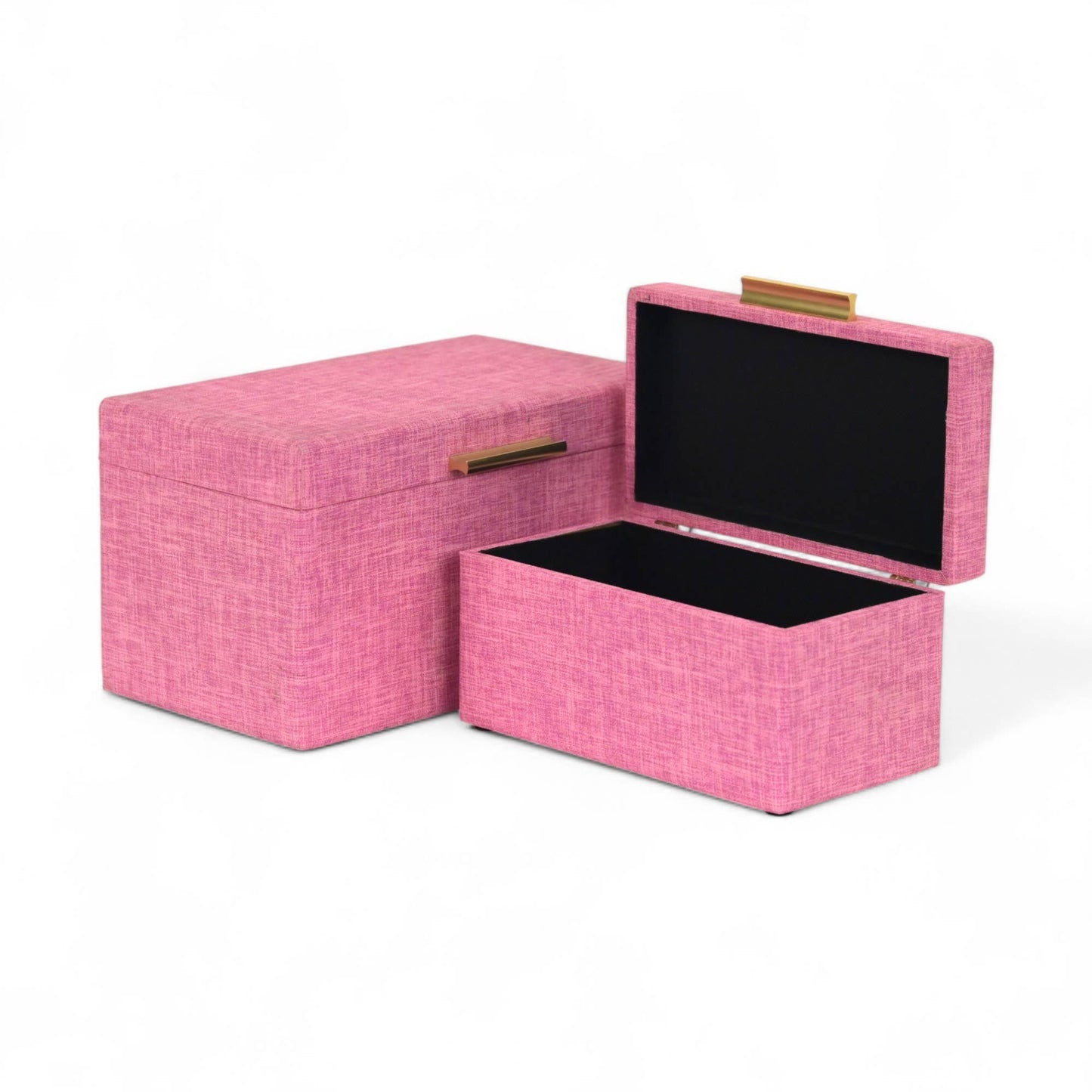 Set of 2 Storage Boxes | Faux Fabric Pattern