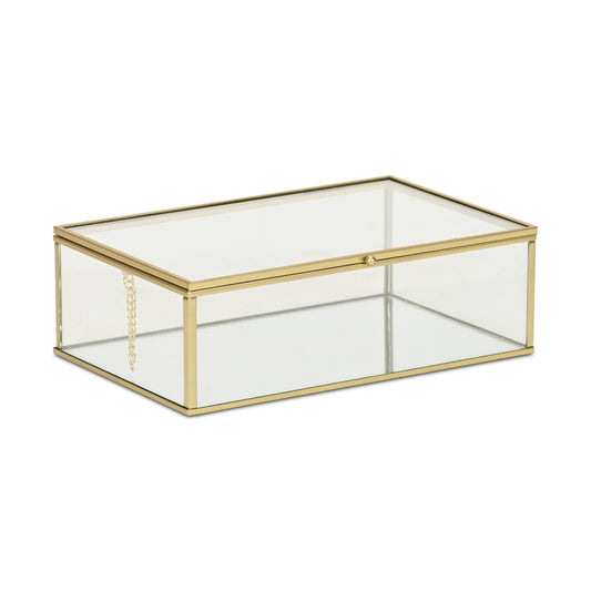 Lume Glass & Metal Frame Storage Box