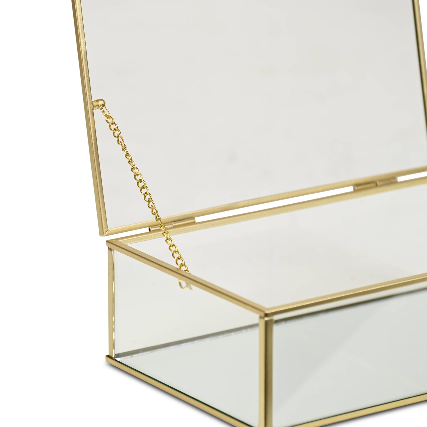 Lume Glass & Metal Frame Storage Box