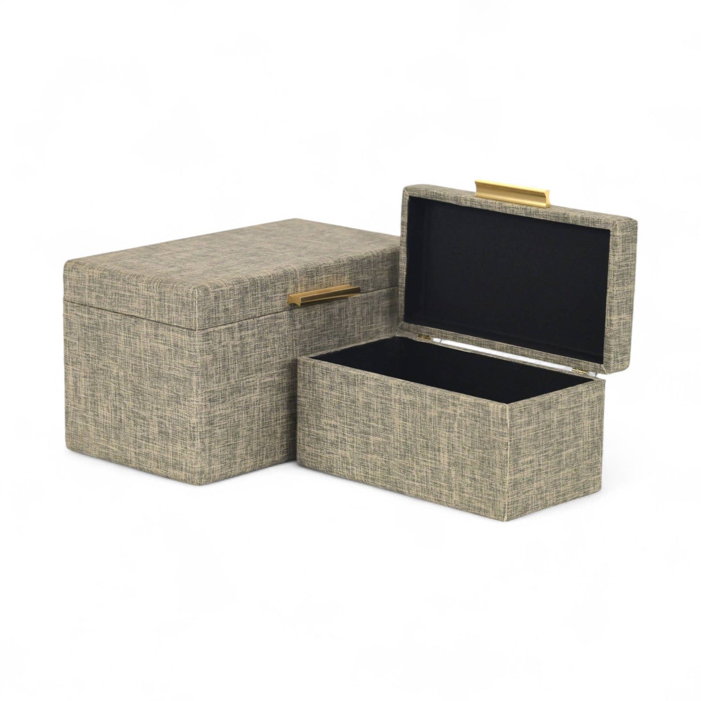 Set of 2 Storage Boxes | Faux Fabric Pattern