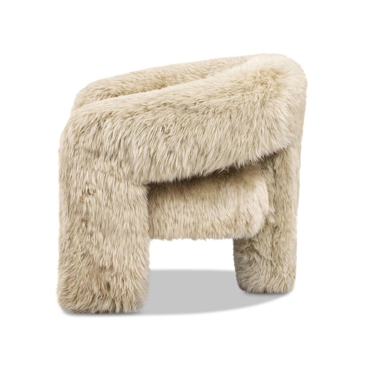 Avalon 35" Genuine Sheepskin Fur Split Barrel Back Chair