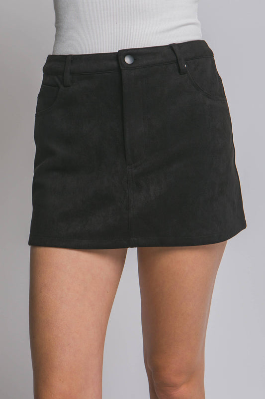 ....0815 Low Waist Suede Skirt SI-28320