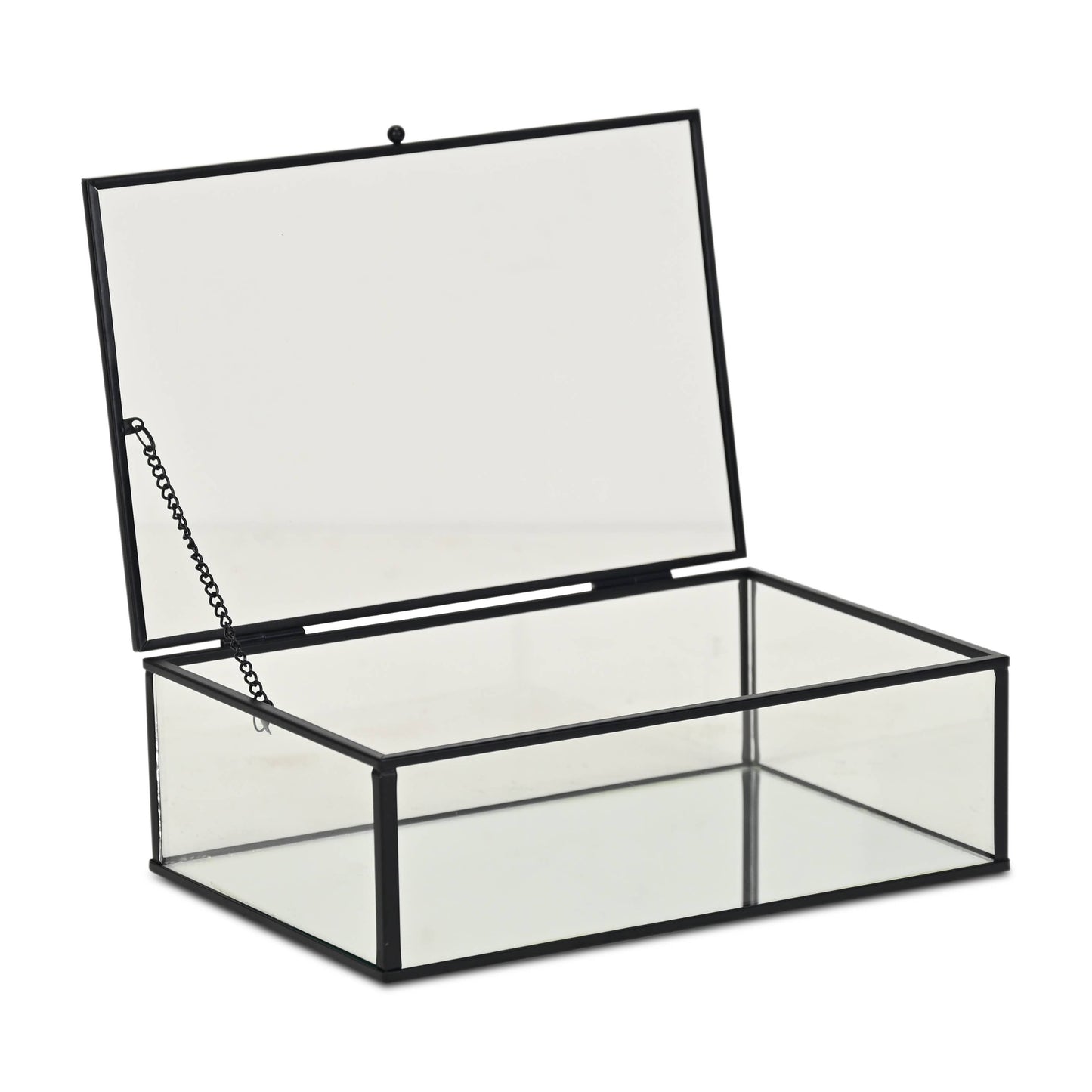 Lume Glass & Metal Frame Storage Box
