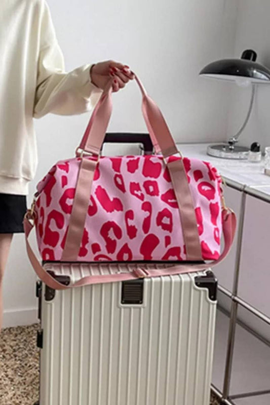 ,,, SI-26442 Leopard Print Weekender Travel Duffle Bag