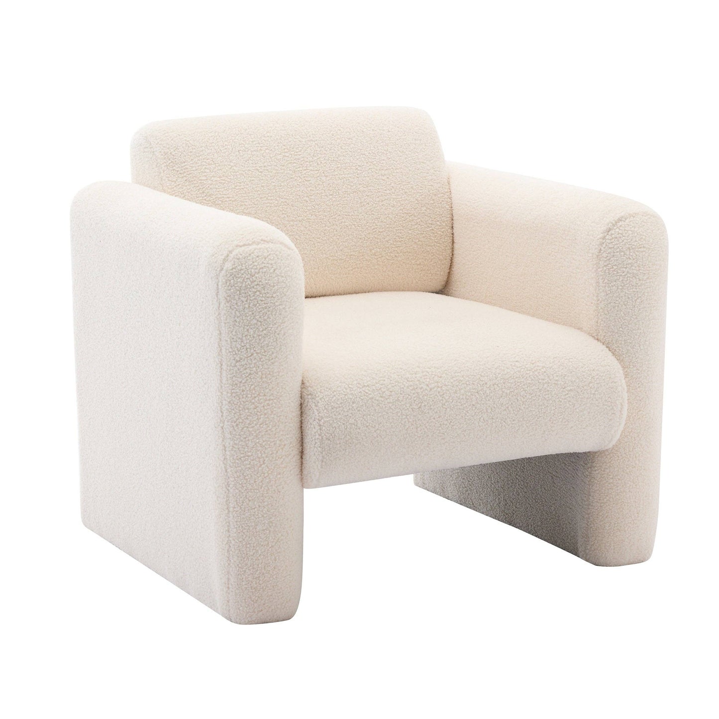 Teton Modern Lamb Fabric Upholstered Accent Chair with Pillow Armchair