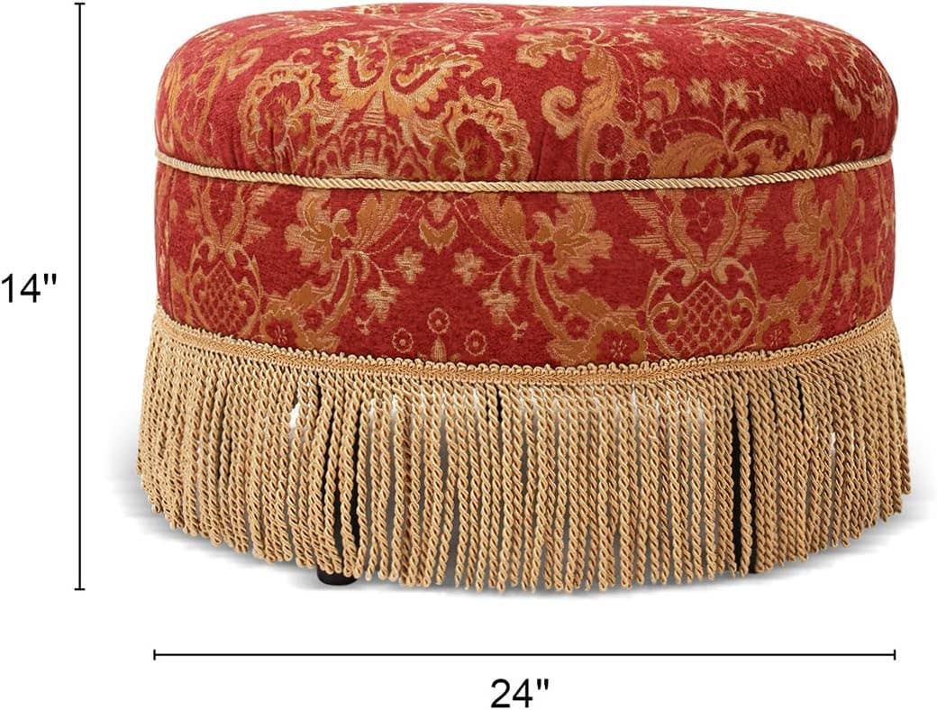 Yolanda 24" Round Upholstered Accent Ottoman