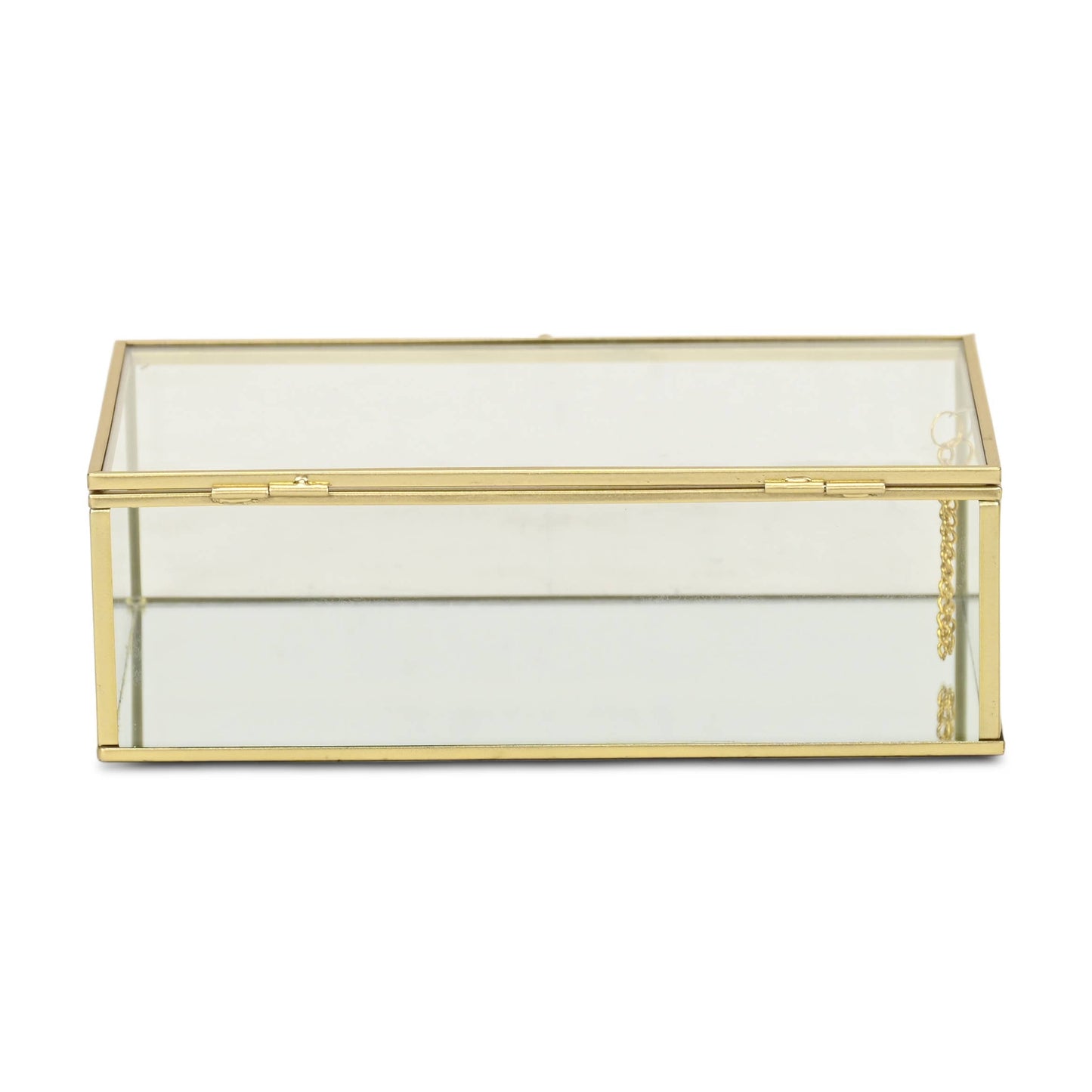 Lume Glass & Metal Frame Storage Box