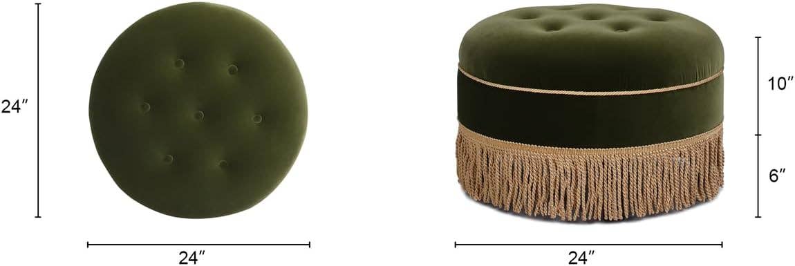 Yolanda 24" Round Upholstered Accent Ottoman